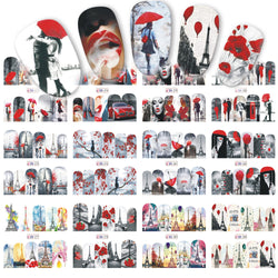 Special Set #2 - 12 Designs Per Big Sheet | Valentine Inspired Nail Art Decals